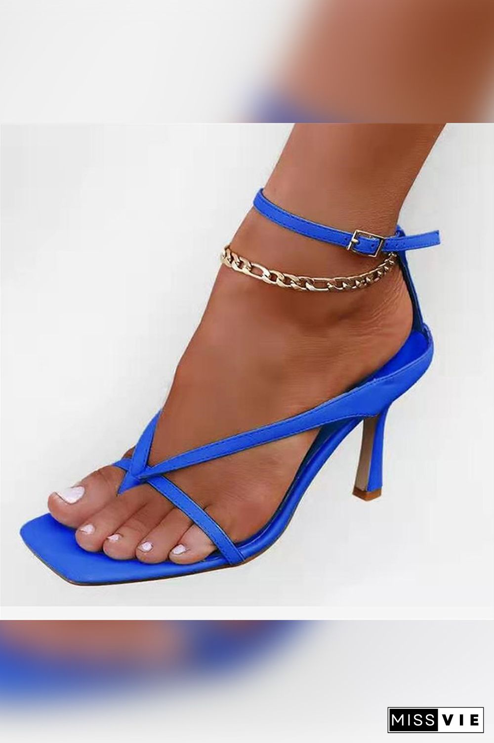 Leather Straps High Heel Sandals