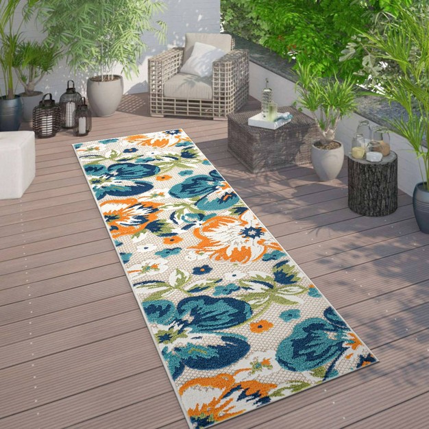 World Rug Gallery Bergamo Contemporary Floral Indoor outdoor Area Rug