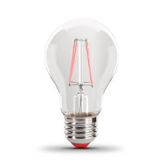 Feit Electric 25-Watt Equivalent A19 Medium E26 Base Dimmable Filament Red Colored LED Clear Glass Light Bulb (12-Pack) A19TRLED12