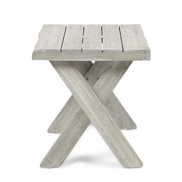 Patio Side Table With A Classic Cross Base