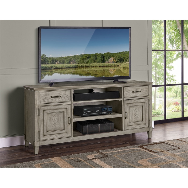 Origins by Alpine Newport 66 quotWood TV Console in Sand   Transitional   Entertainment Centers And Tv Stands   by Kolibri Decor  Houzz