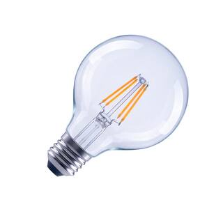 EcoSmart 40-Watt Equivalent G25 Globe Dimmable ENERGY STAR Clear Glass Filament LED Vintage Edison Light Bulb Soft White (3-Pack) FG-03396