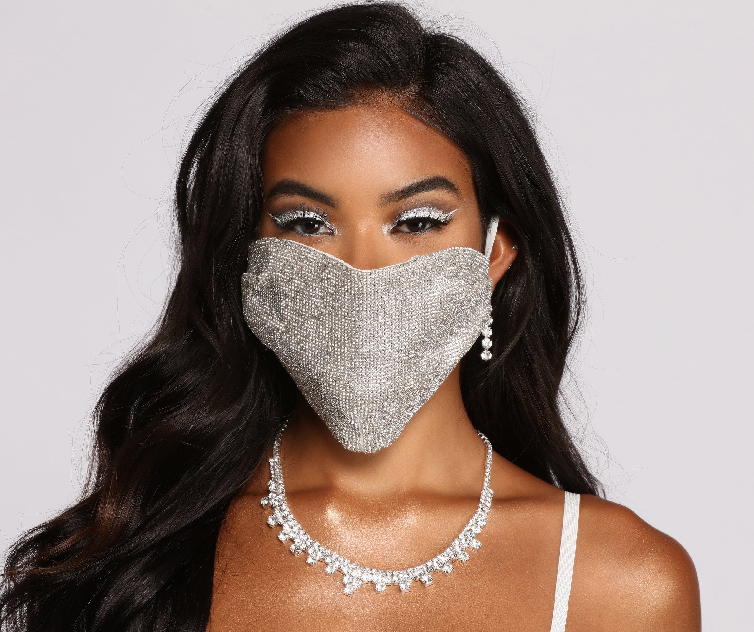 Rhinestone Face Mask With Earloops