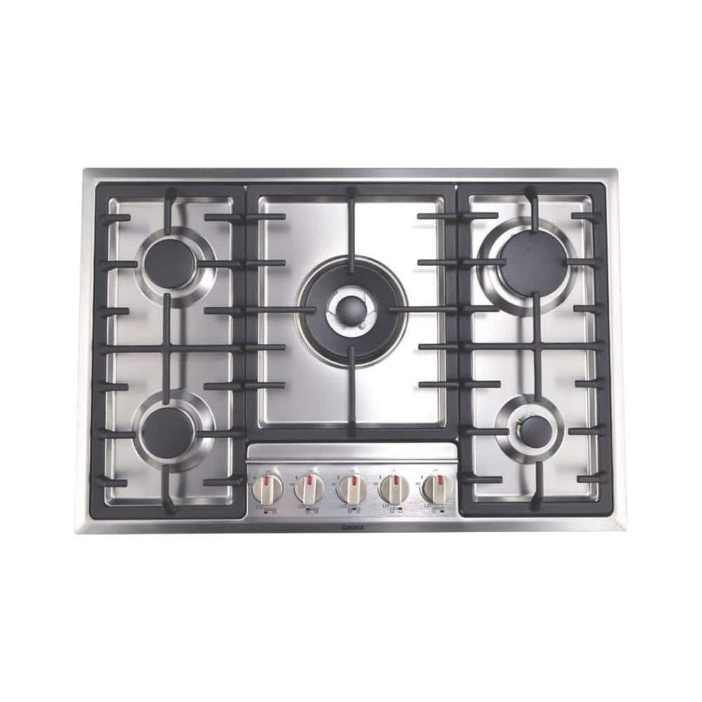 Galanz 30 in Gas Cooktop in Stainless Steel with 5 Defendi Italian Burners including Triple Ring Power and Simmer Burner