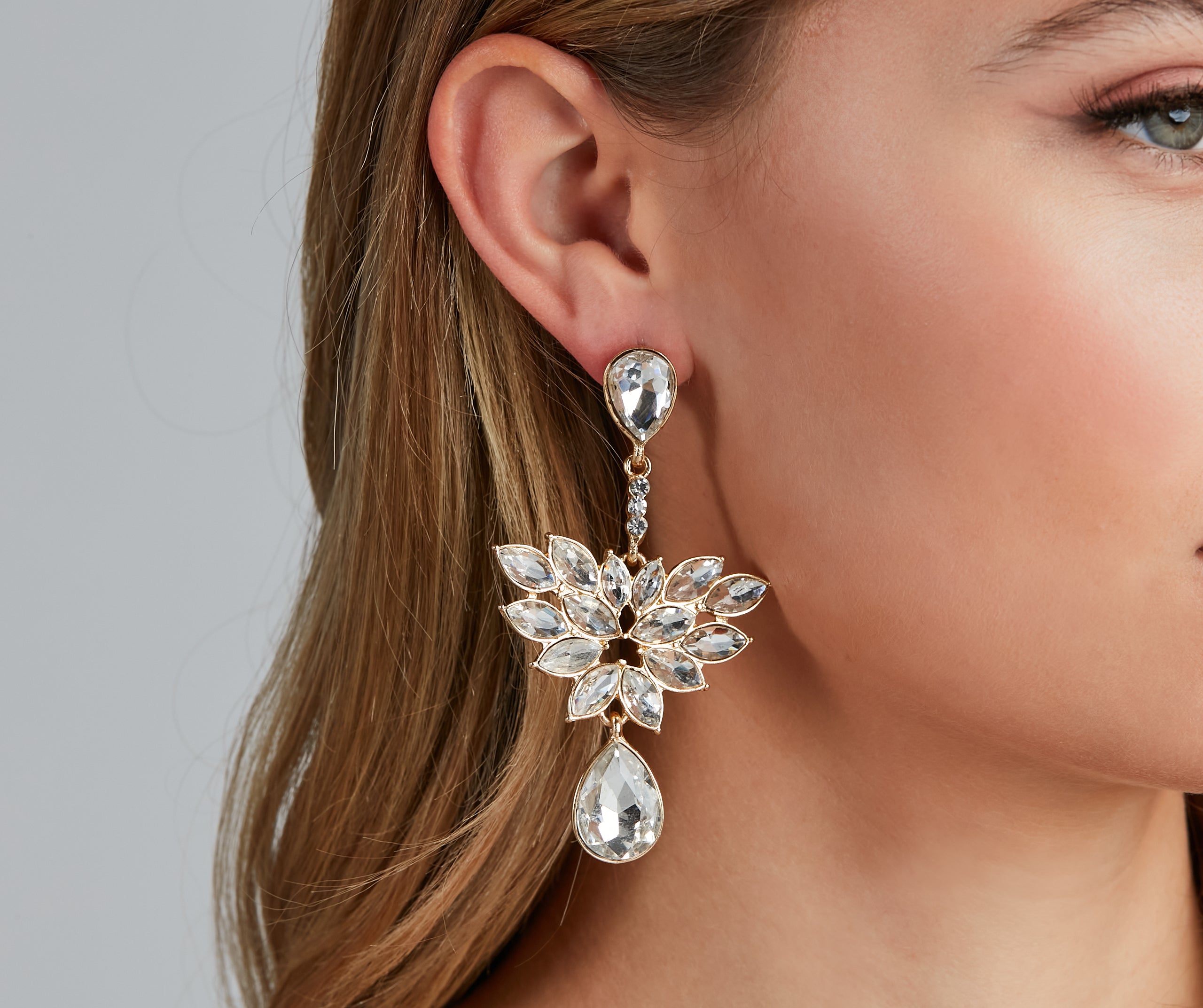 Angelic Glow Marquise Statement Earrings