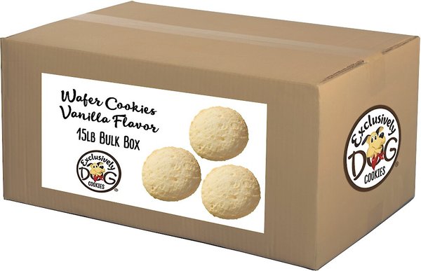 Exclusively Dog Wafer Cookies Vanilla Flavor Dog Treats， 15-lb box