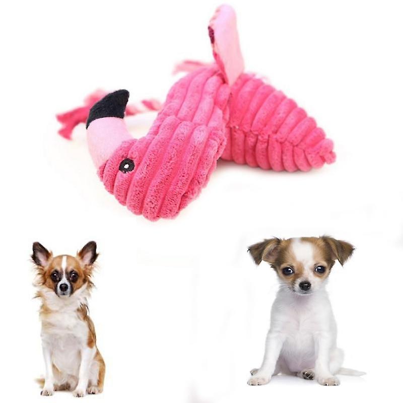 Plush Flamingo Dog Shaker Toy