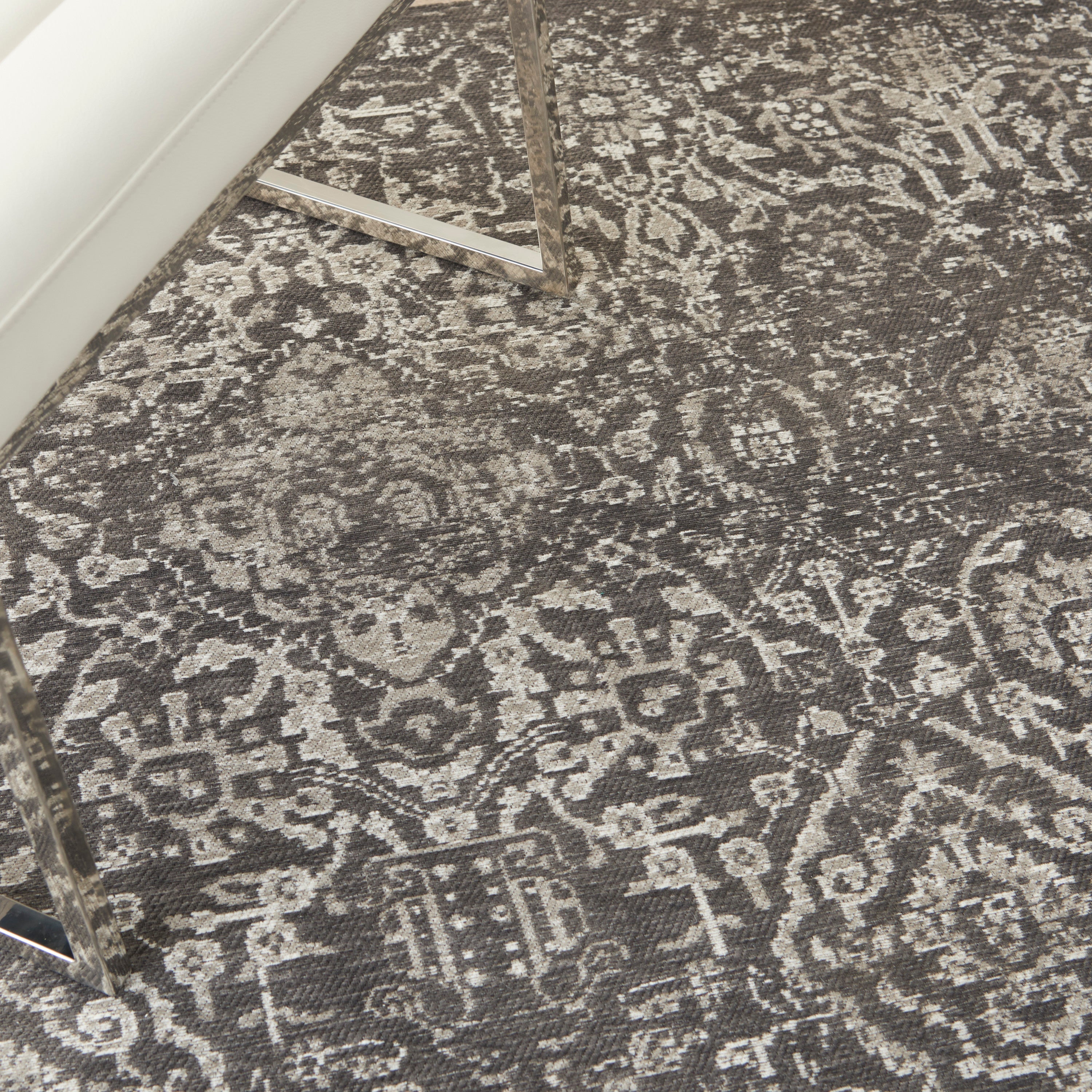 Damask Dark Grey Rug