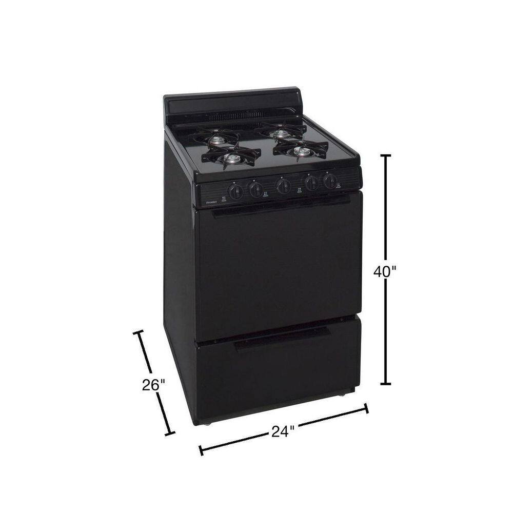 Premier 24 in. 2.97 cu. ft. Freestanding Gas Range in Black SCK100BP