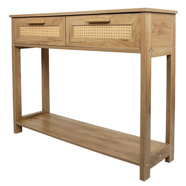 Console Table with Open Storage Shelf and 2 Drawers