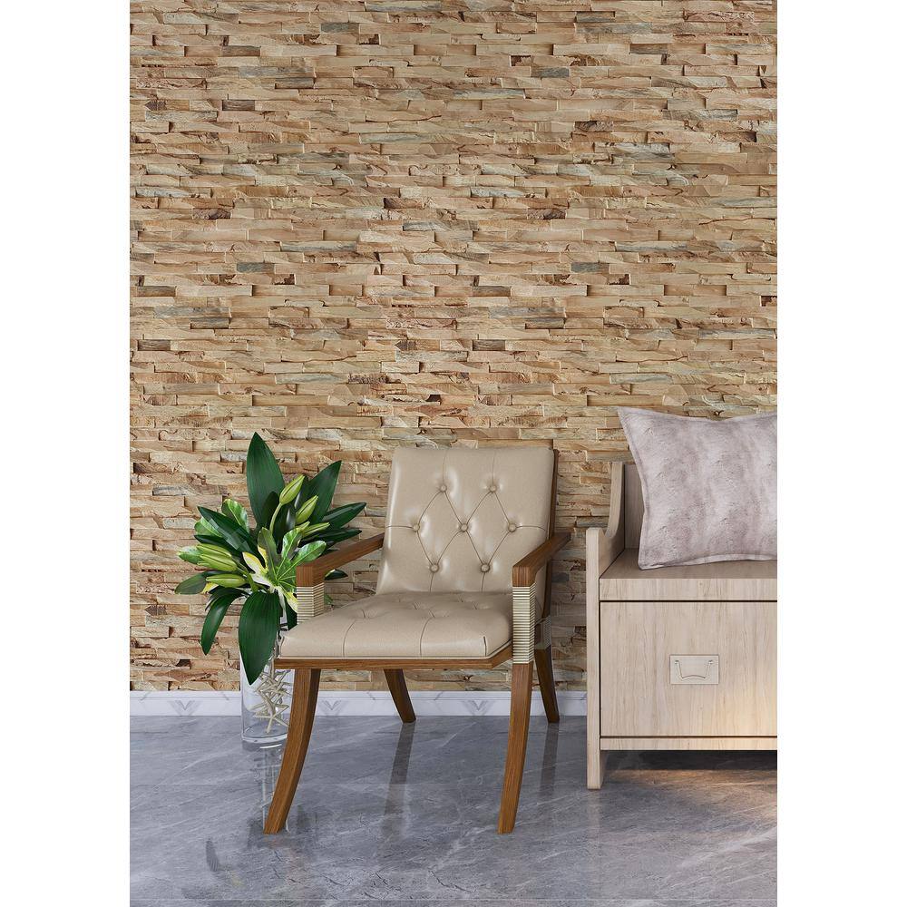 Wallscapes 1 in. x 6 in. x 2 ft. Latte Hevea Rockwood Interlock Edge Hardwood Boards (11-Pack 10.83 sq. ft.) WSWCROCK-LAT