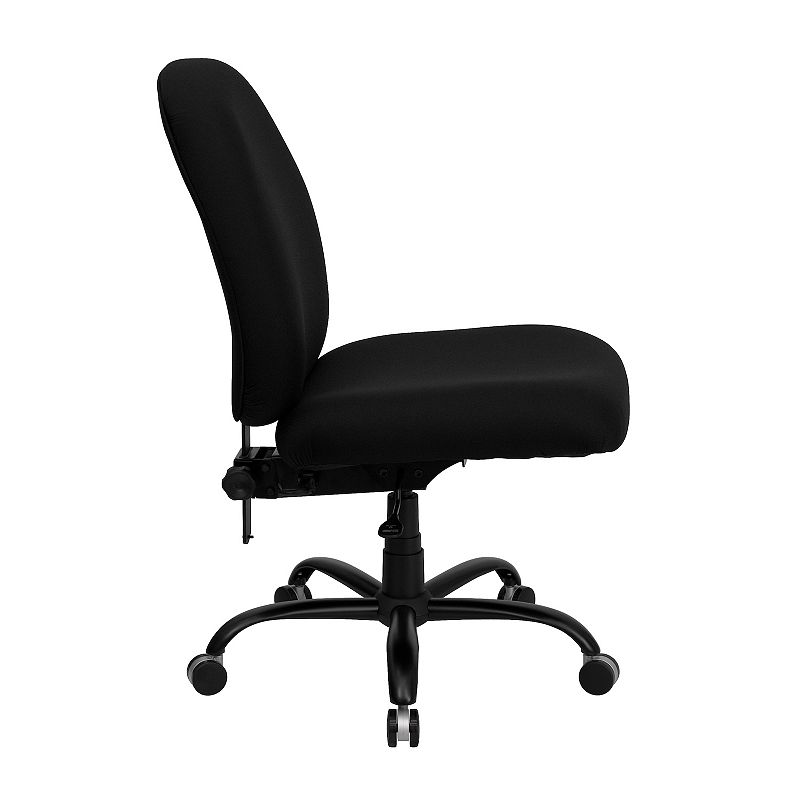 Emma and Oliver 400 lb. Big and Tall High Back Black Fabric Adjustable Back Ergonomic Office Chair