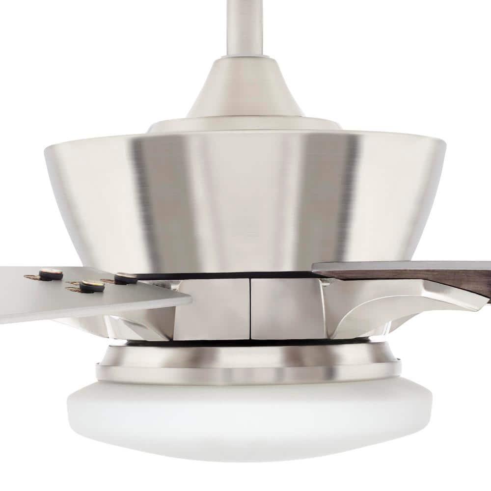 Home Decorators Collection Bergen 52 in LED Uplight Brushed Nickel Ceiling Fan With Light and Remote Control