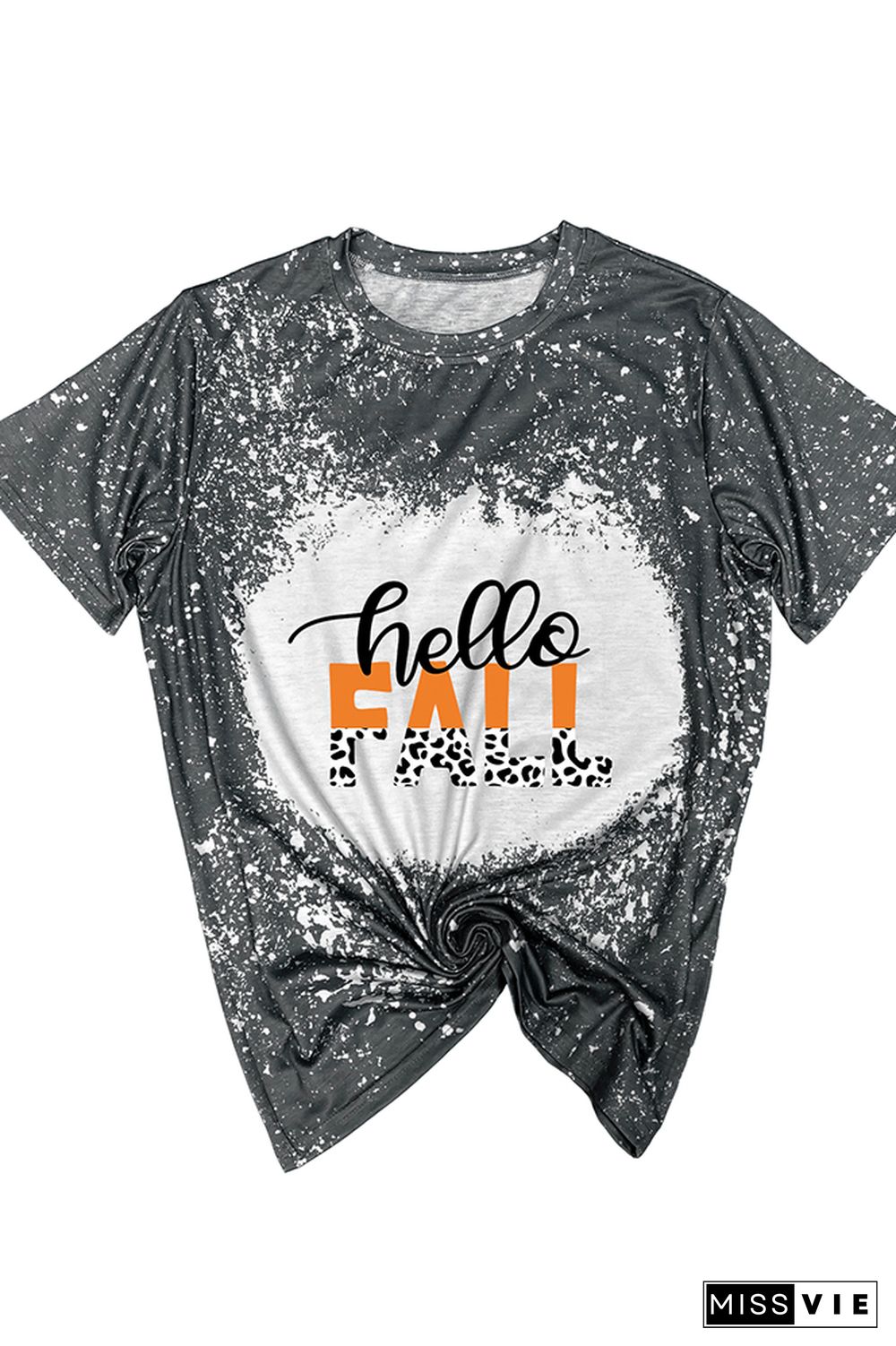 Hello Fall Leopard Graphic Tee Wholesale