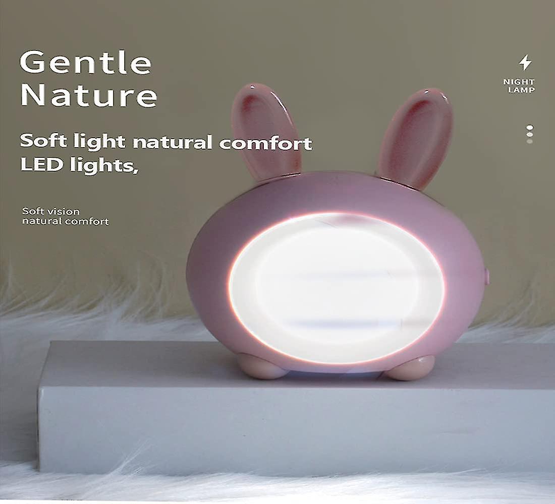 Cute Bunny Kids Night Light， Led Touch Night Lamp With Usb Rechargeable For Bedroom