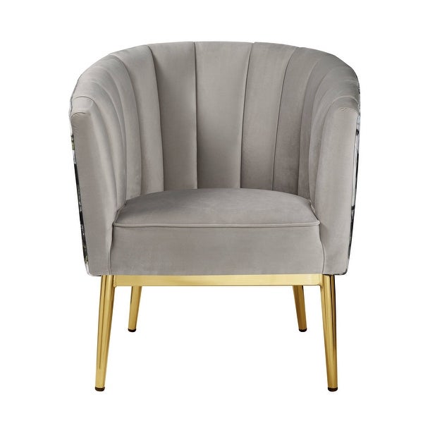 ACME Colla Accent Chair in Gray Velvet and Gold