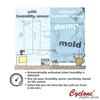 HushTone by Cyclone 80 CFM Ceiling Bathroom Exhaust Fan with Humidistat ENERGY STAR ESCB80H