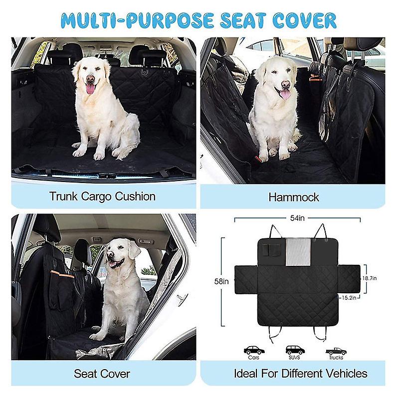 4-in-1 Convertible Dog Car Seat Cover Waterproof Dog Seat Cover Nonslip Dog Hammock 600d Heavy Scratchproof Pet Seat Cover For Cars Back Seat