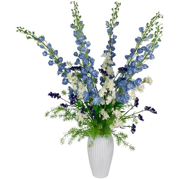 real touch™ blue delphinium artificial floral stems set of 6 40