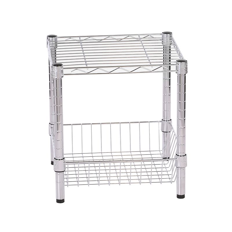 Honey-Can-Do Chrome Wire Table with Basket