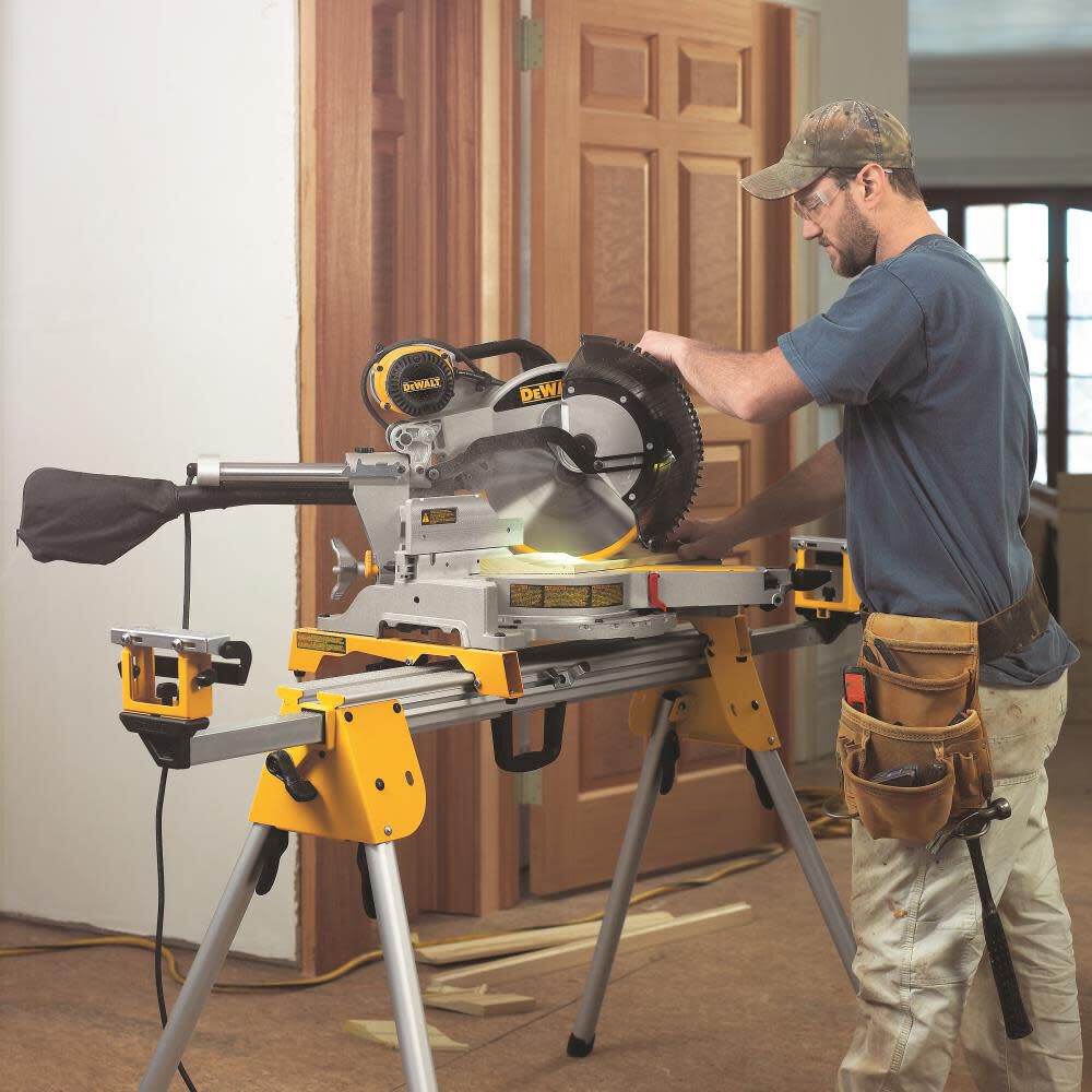 DEWALT 12 Double Bevel Sliding Compound Miter Saw with Heavy Duty Miter Saw Stand DWS780DWX723 from DEWALT