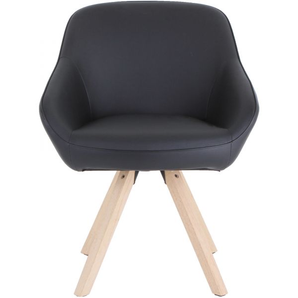 Lorell Natural Wood Legs Modern Guest Chair