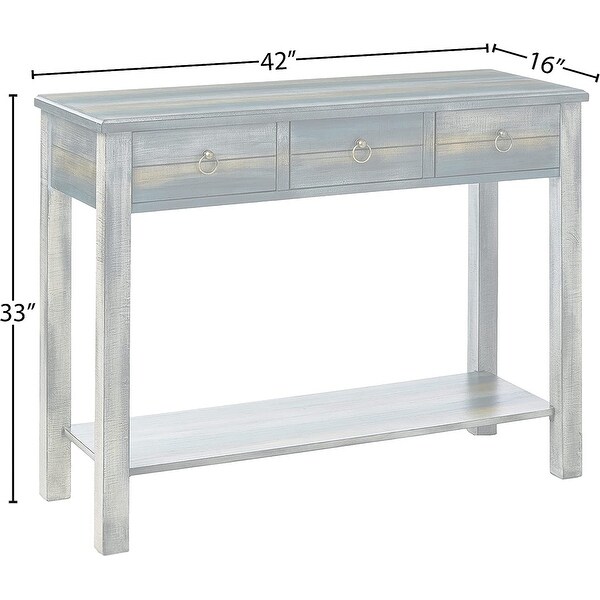 Glancio Console Table in Antique White and Teal