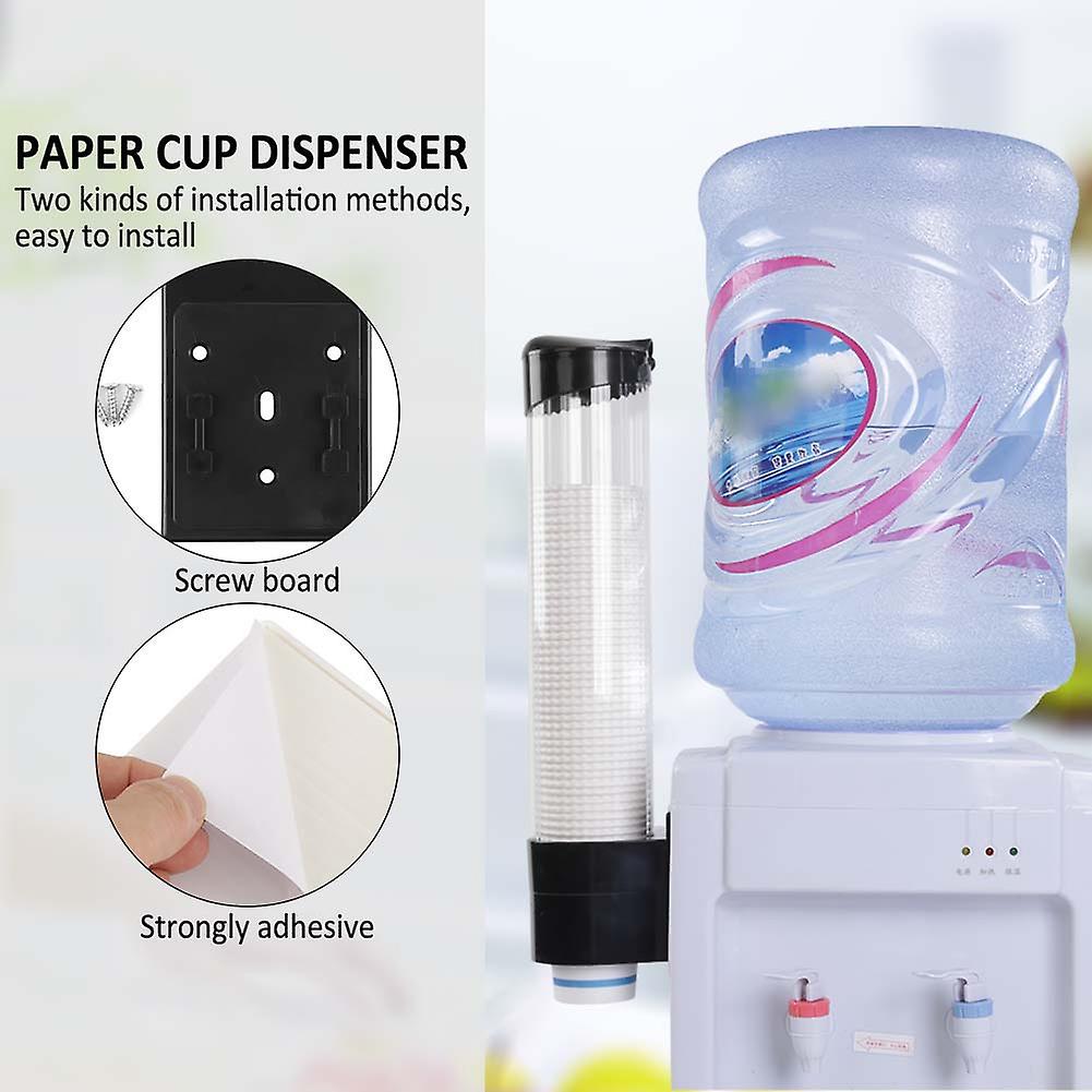 60-80 Cups Paper Plastic Cup Dispenser One Touch Button Cup Holder(black)