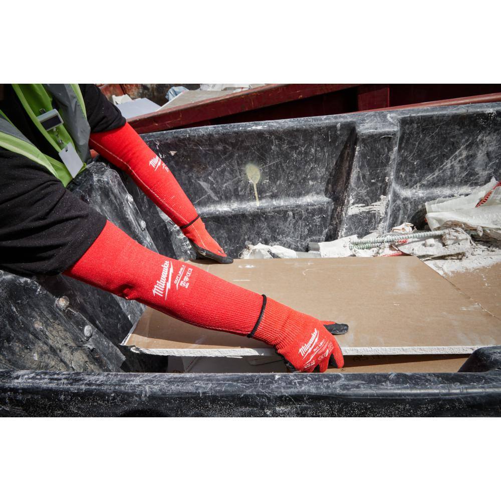 MW 16 in. Red 4-Way Stretch Cut 3 Resistant Protective Arm Sleeves 48-73-9030