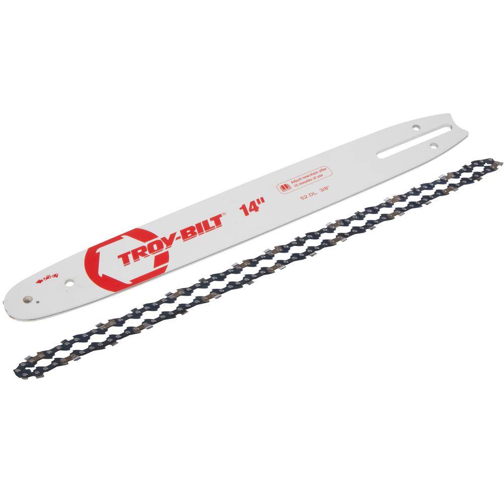 Troy-Bilt Original Equipment 14 in. Chainsaws Bar and Chain Combo for Gas with 52 Drive Links Replaces OE# 713-05277795-00782 490-700-Y125