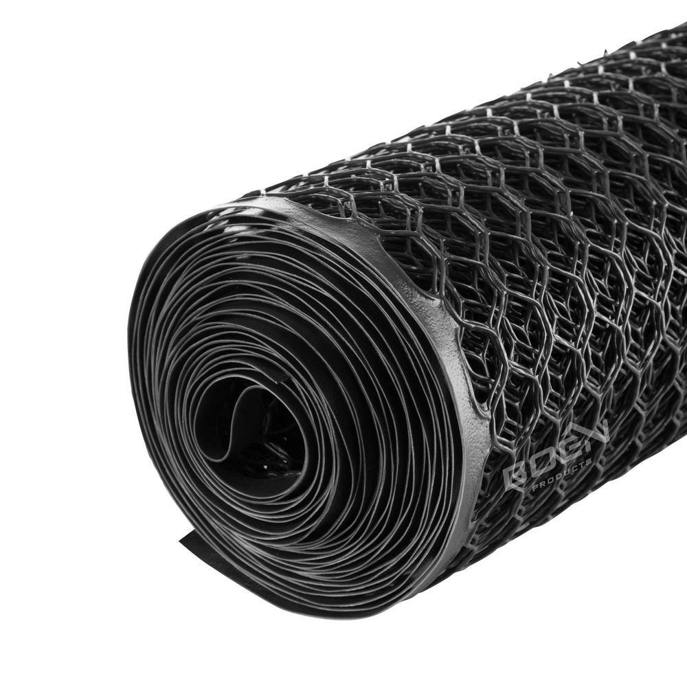 BOEN 4 ft. x 50 ft. Plastic Black Poultry Hex Garden Fence Netting PF-40005