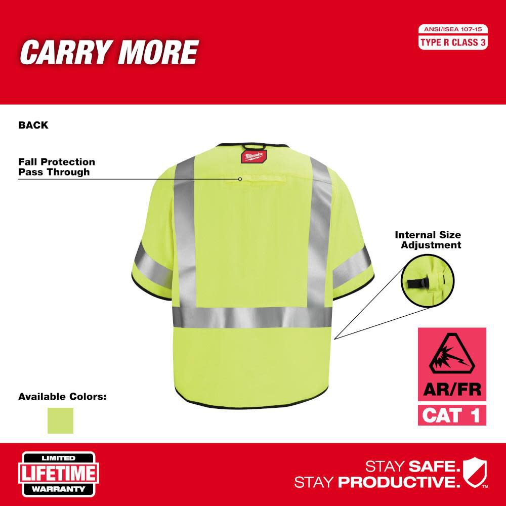 MW Safety Vest AR/FR Cat. 2 Class 3 High Visibility 48-73-5321M910 from MW