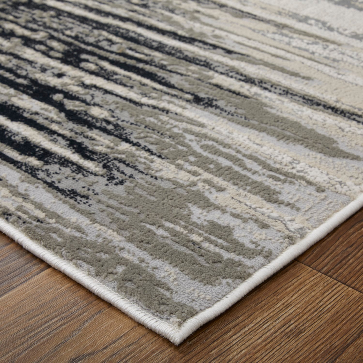 Orin Diamond Black/Silver/Taupe Rug