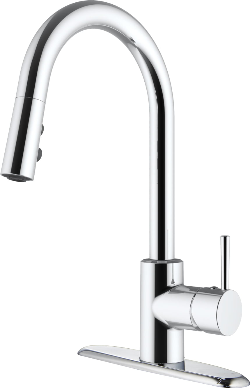 American Brass SL4000BN-A RV Kitchen Faucet With Hi-Arc Bullet Spout， Single Lever Handle And Pull-Down Sprayer - 8