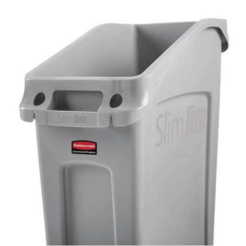 Rubbermaid 2026695 Slim Jim 13-Gallon Undercounter Trash Can， Gray