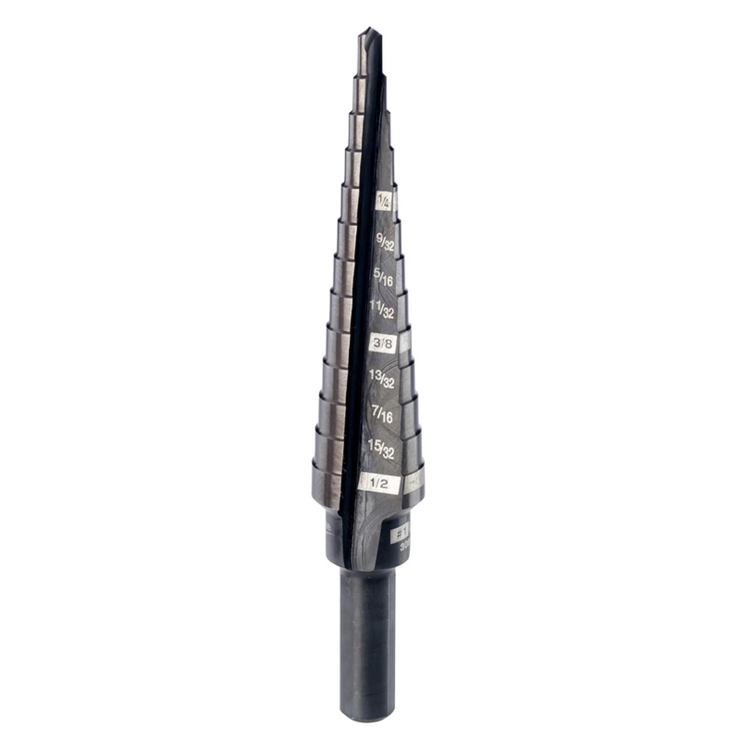 MW JAM-FREE 1/8 to 1/2 in. X 6 in. L Black Oxide Step Drill Bit 1 pc