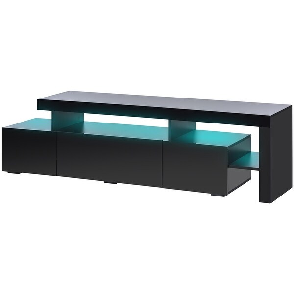 Modern TV Cabinet TV Stand w/LED Lights Up to 70 inch TV-High Gloss