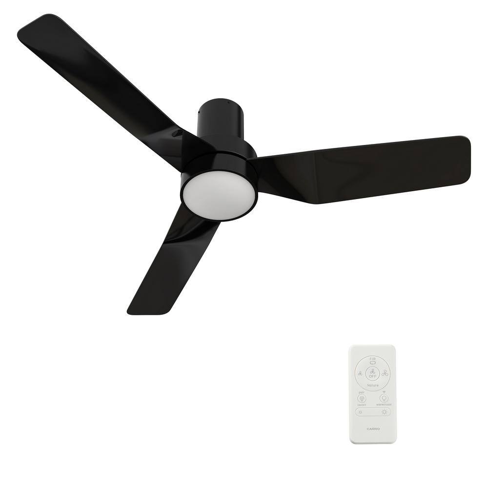 CARRO Barnet 44 in. Integrated LED IndoorOutdoor Black Smart Ceiling Fan with Light and Remote Works with AlexaGoogle Home HS443N2-L11-B2-1-FM