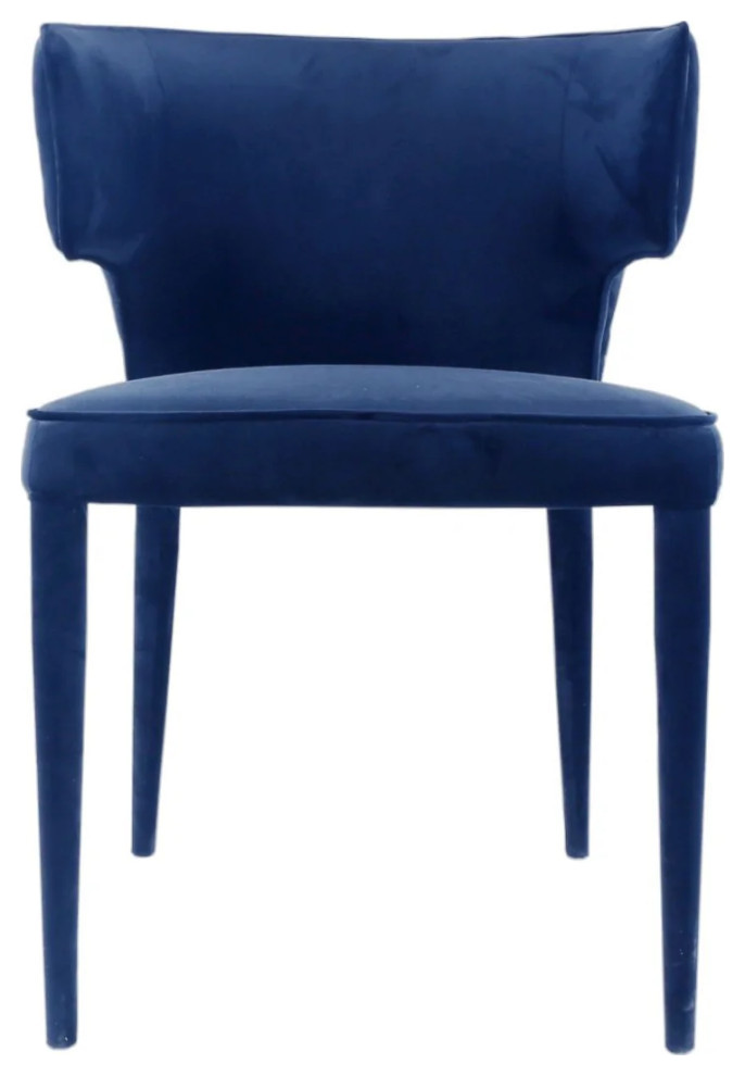 Marsha Modern Blue Velvet Dining Armchair  Set of 2   Midcentury   Dining Chairs   by Rustic Home Furniture Deco  Houzz