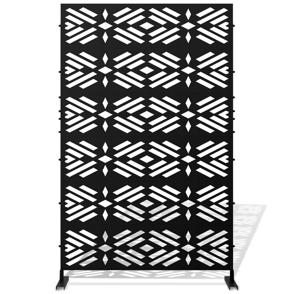 WIAWG Outdoor Privacy Screen and Panels in Black Decorative Metal Garden Fence for Balcony Patio Backyard YLM-AMKF170227-03-c