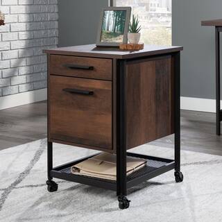 SAUDER Briarbrook Barrel Oak Mobile File Cabinet with Metal Frame 430078