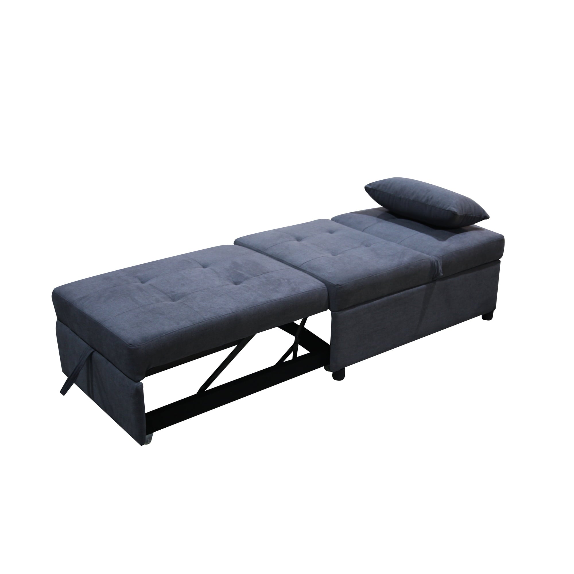 Folding Ottoman Sleeper Bed, 4 in 1 Multi-Function Adjustable Ottoman Guest Bed Bench Convertible Sofa for Living Room