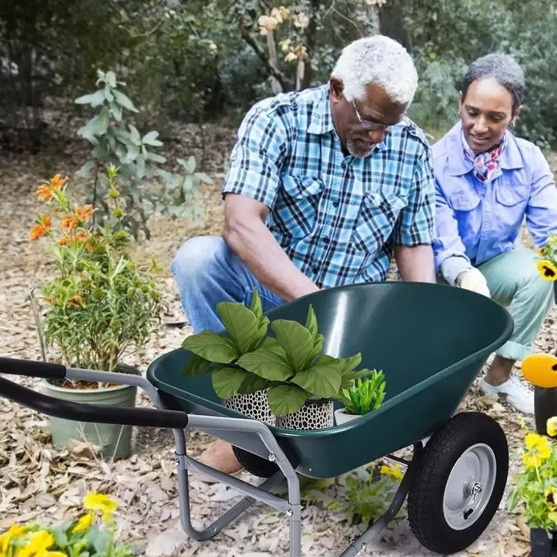 2 Wheel Wheelbarrow Garden Cart Heavy-duty Dolly Utility Car