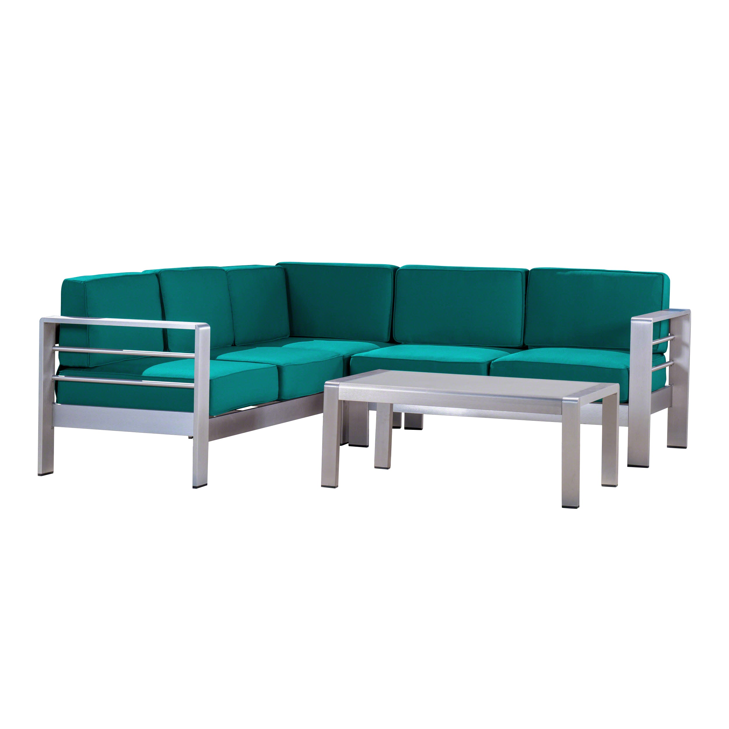 Danae Coral Outdoor Aluminum 5 Seater Sectional Sofa Set