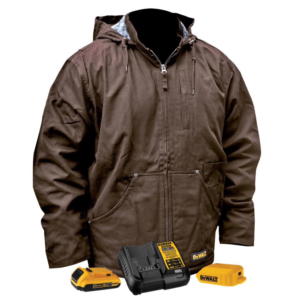 DEWALT Unisex Heated Kit Heavy Duty Work Coat Tobacco 3X DCHJ076ATD1-3X from DEWALT