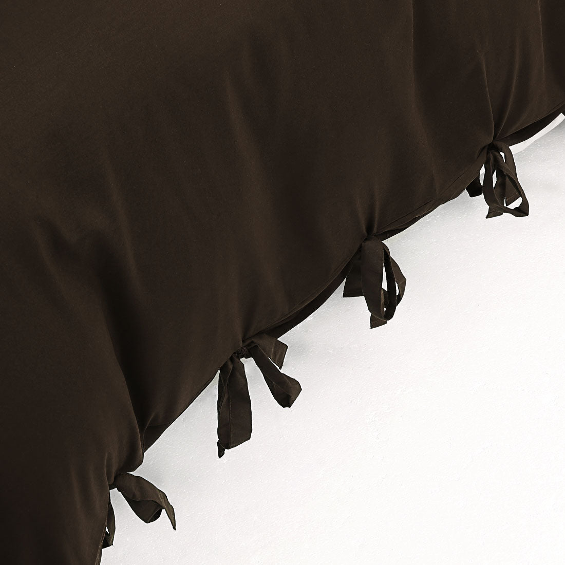 PiccoCasa 3Pcs Brushed Polyester Duvet Cover Set Bedding Set with Bowtie， Dark Brown Twin