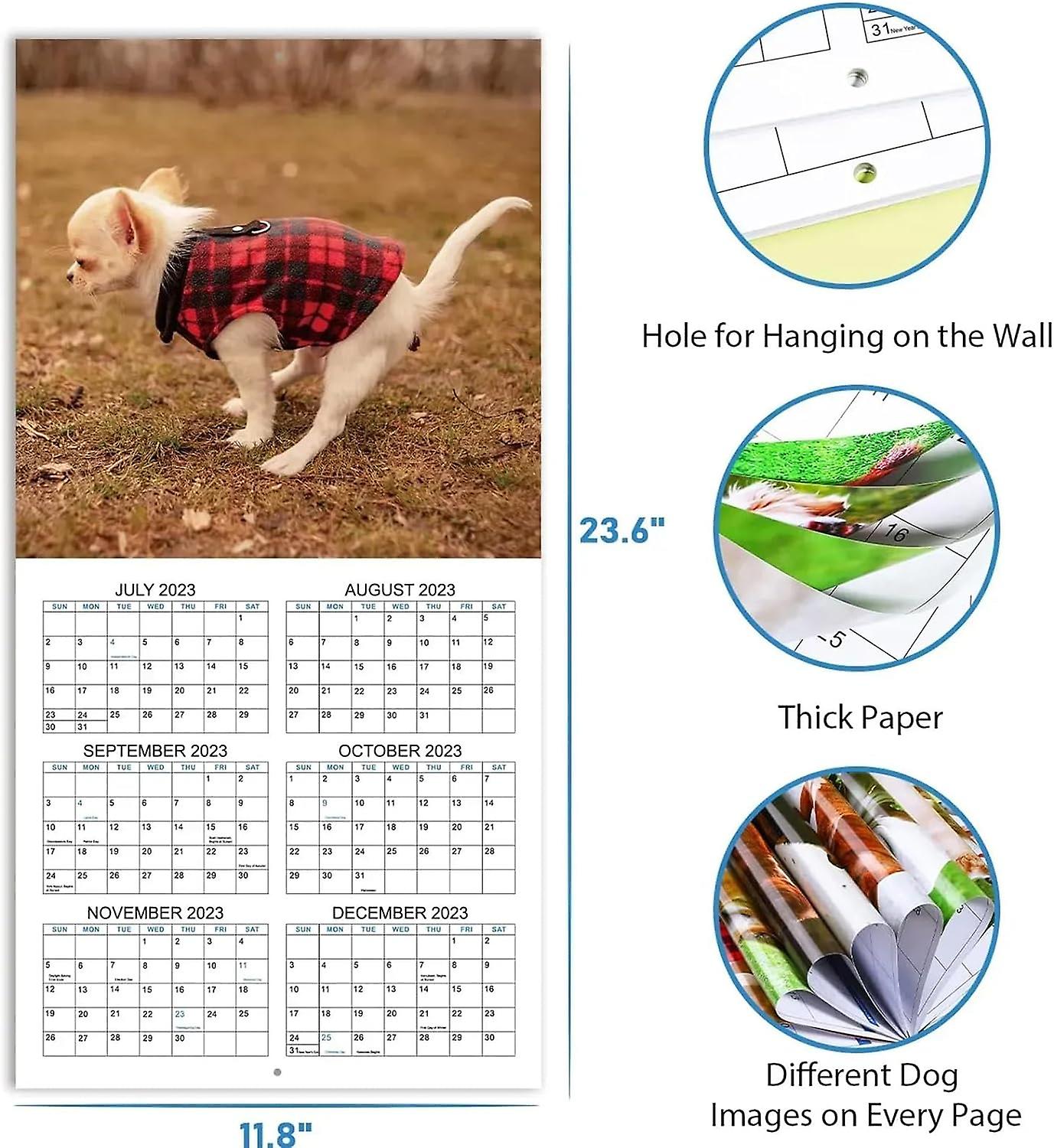 Dogs Pooping In Beautiful Places Calendar 2024，12 Monthly Pooping Dogs Calendar，2024 Wall Calendar，white Elephant Gifts