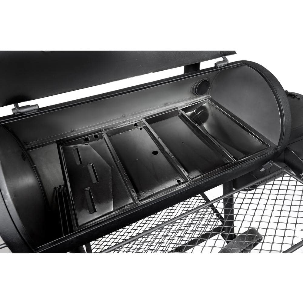 OKLAHOMA JOE'S Highland Reverse Flow Offset Charcoal Smoker and Grill in Black with 900 sq. in. Cooking Space 17202052