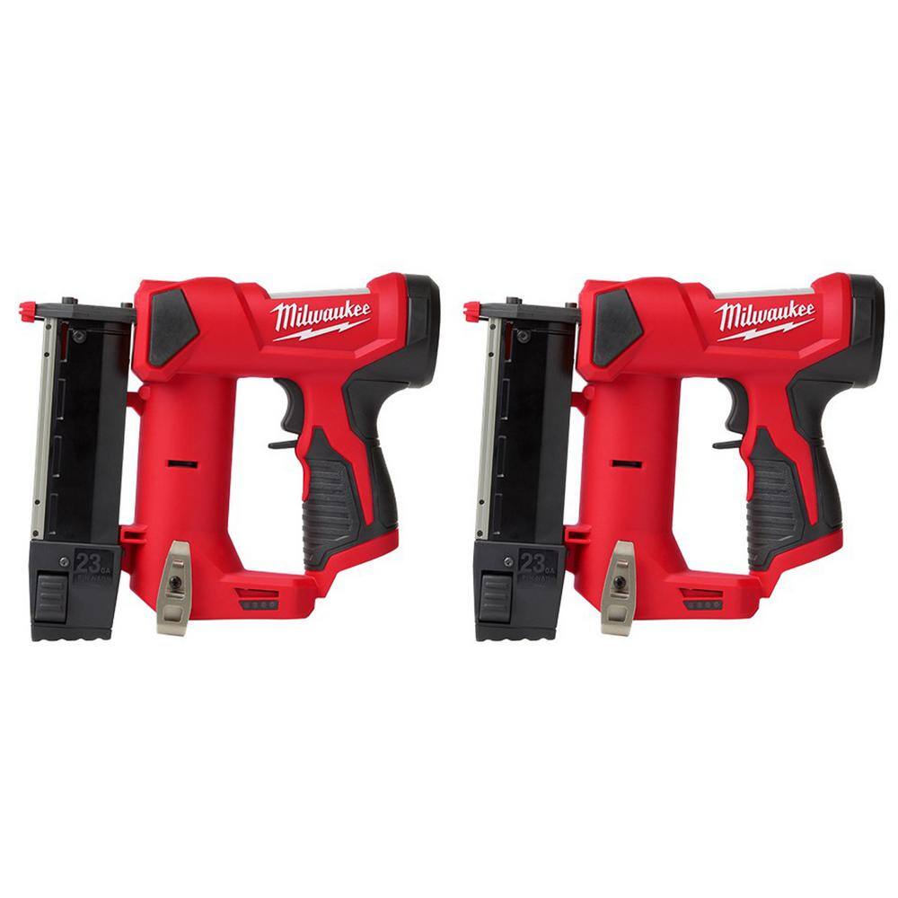 MW M12 12-Volt 23-Gauge Lithium-Ion Cordless Pin Nailer Tool-Only (2-Pack) 2540-20-2540-20