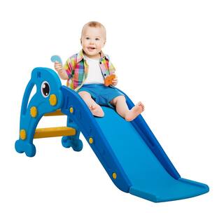 Nyeekoy Toddler Slide Playset Kid's Freestanding Climbing Sliding Fun Toy in Sky Blue TH17Y0840